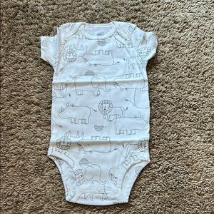 Carter's White Baby Onesie with Animal Print
